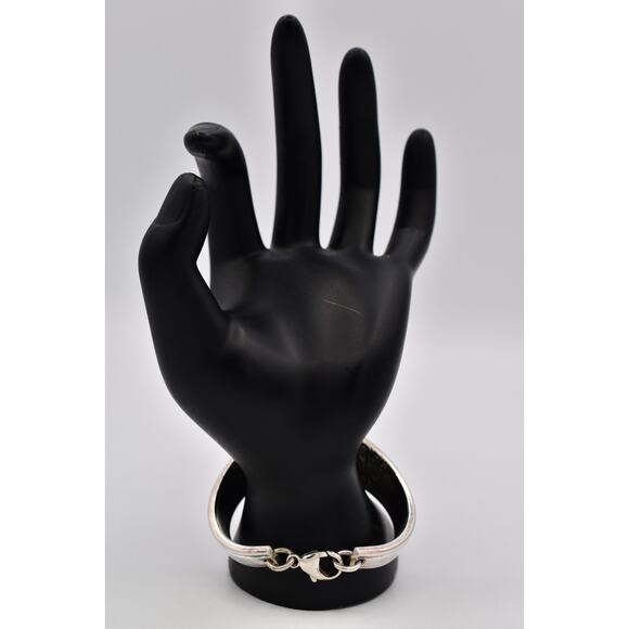 Vintage Precious Spoon Handle Small Bangle Bracelet Silver Tone Heart Charm Bin2 - Picture 8 of 12